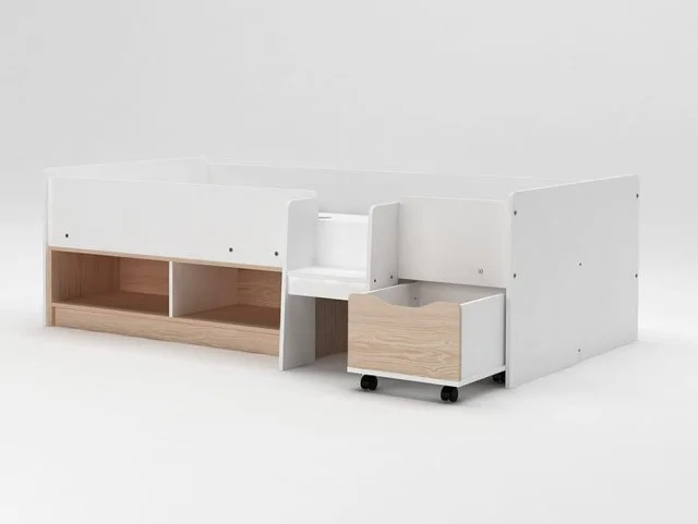 Kidsaw Kidsaw Galley White and Oak Cabin Bed Frame