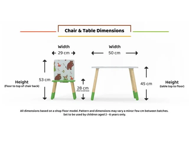 Kidsaw Kidsaw Gruffalo Pattern Table and Chairs