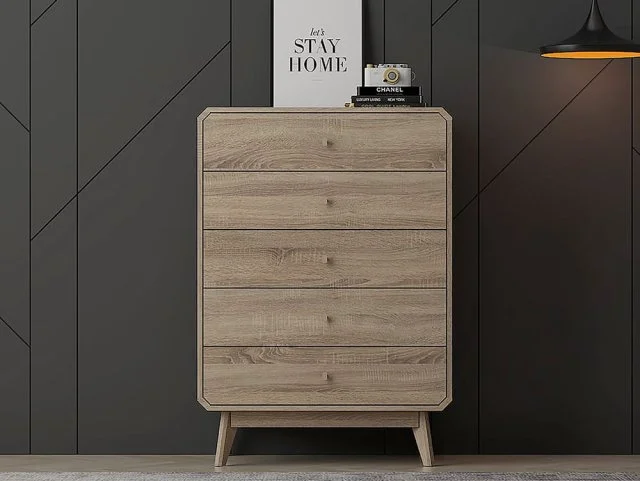 Kidsaw Kidsaw Janeiro Oak 5 Drawer Chest of Drawers
