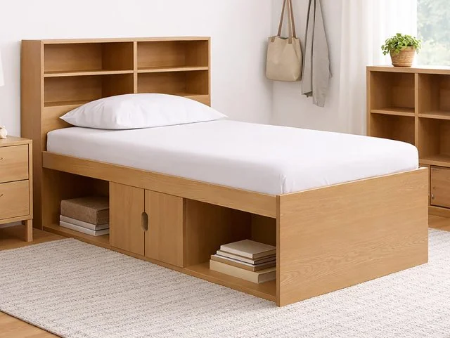 Kidsaw Kidsaw Low Cabin Oak Bookcase Headboard Cabin Bed Frame