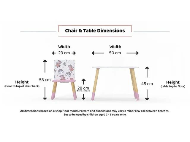 Kidsaw Kidsaw Peppa Pig Pattern Table and Chairs