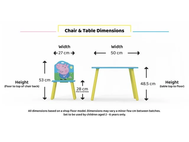 Kidsaw Kidsaw Peppa Pig Table and Chairs