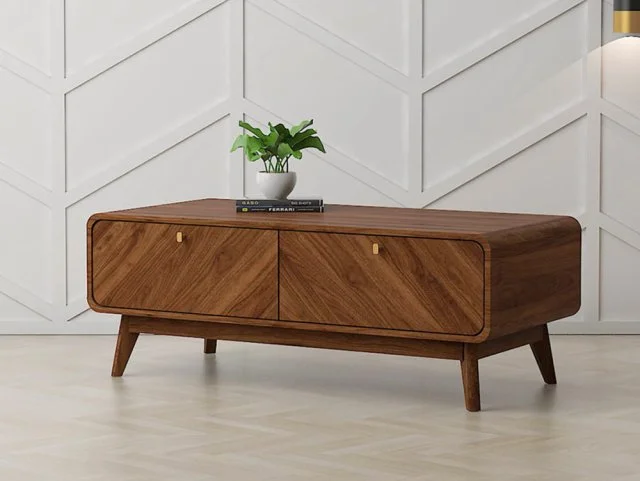 Kidsaw Kidsaw Petra Walnut 2 Drawer Coffee Table
