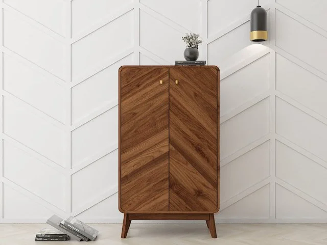 Kidsaw Kidsaw Petra Walnut 2 Door Shoe Cabinet