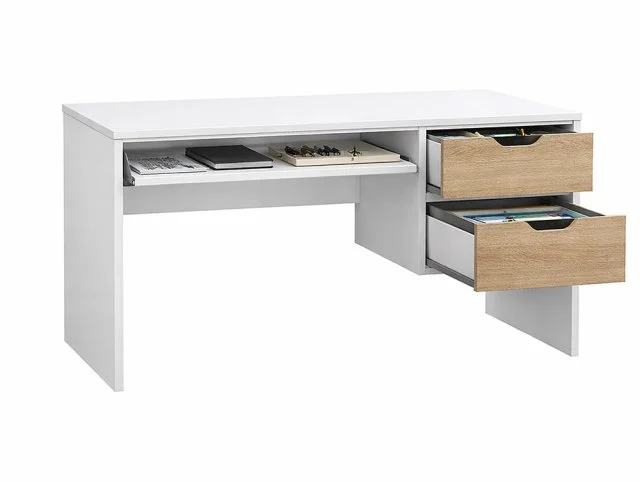 Kidsaw Kidsaw Swansea White and Oak 2 Drawer Desk