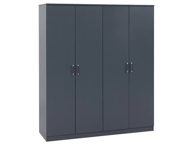 Seconique Seconique Dakota Dark Grey 4 Door Wardrobe