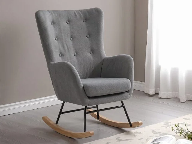 Seconique Seconique Hayden Dark Grey Fabric Rocking Chair