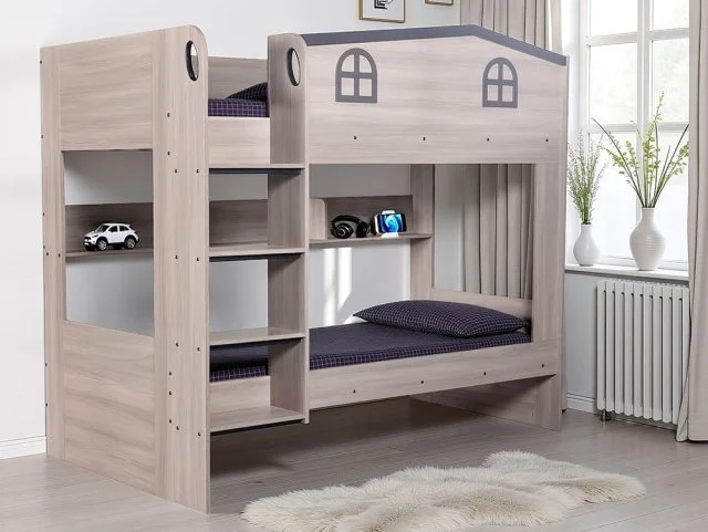 Seconique Seconique Hector Ash Grey Wooden Bunk Bed Frame