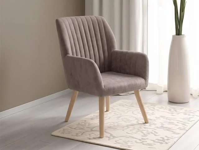 Seconique Seconique Jordan Brown Velvet Accent Chair