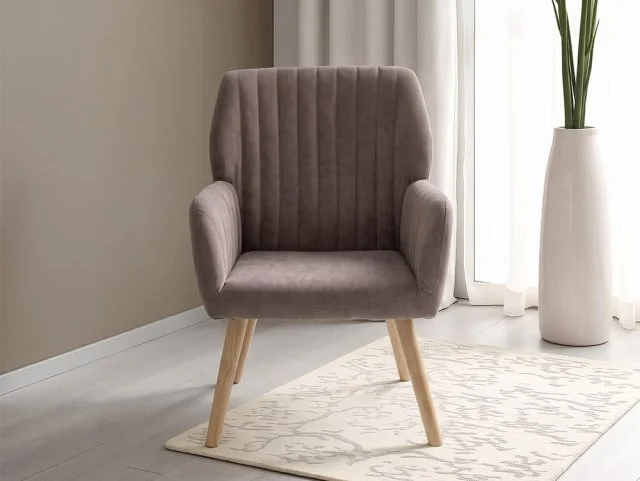 Seconique Seconique Jordan Brown Velvet Accent Chair