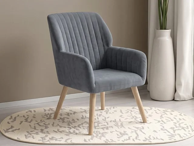 Seconique Seconique Jordan Dark Grey Velvet Accent Chair