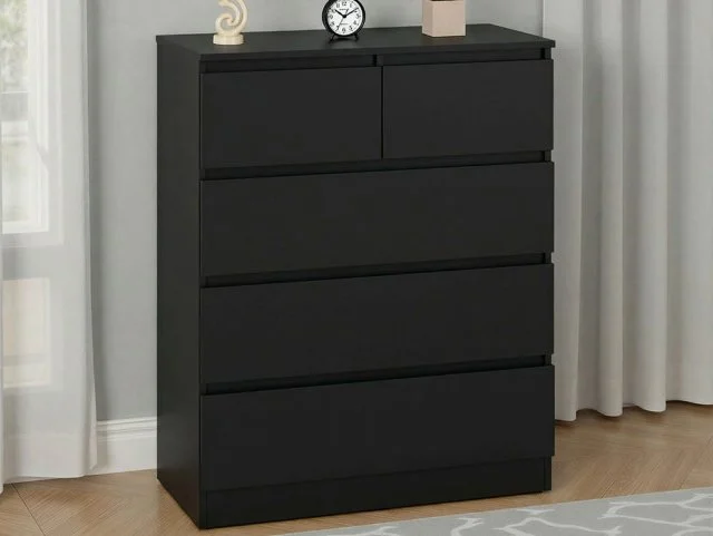 Seconique Seconique Malvern Black 3+2 Drawer Chest of Drawers