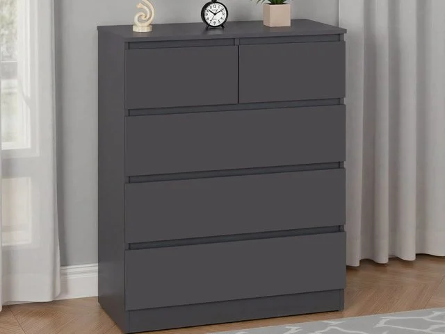 Seconique Seconique Malvern Grey 3+2 Drawer Chest of Drawers