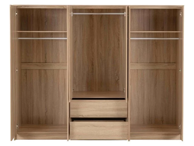 Seconique Seconique Malvern Sonoma Oak 6 Door 2 Drawer Wardrobe