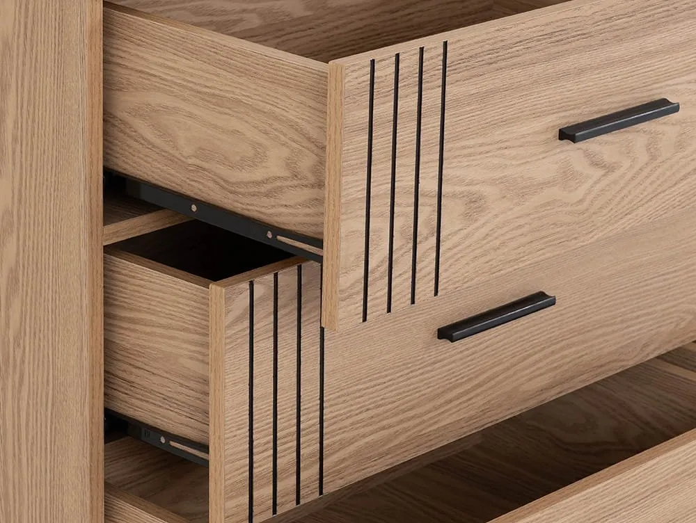 Seconique Seconique Tessa Natural Oak 3+3 Drawer Chest of Drawers