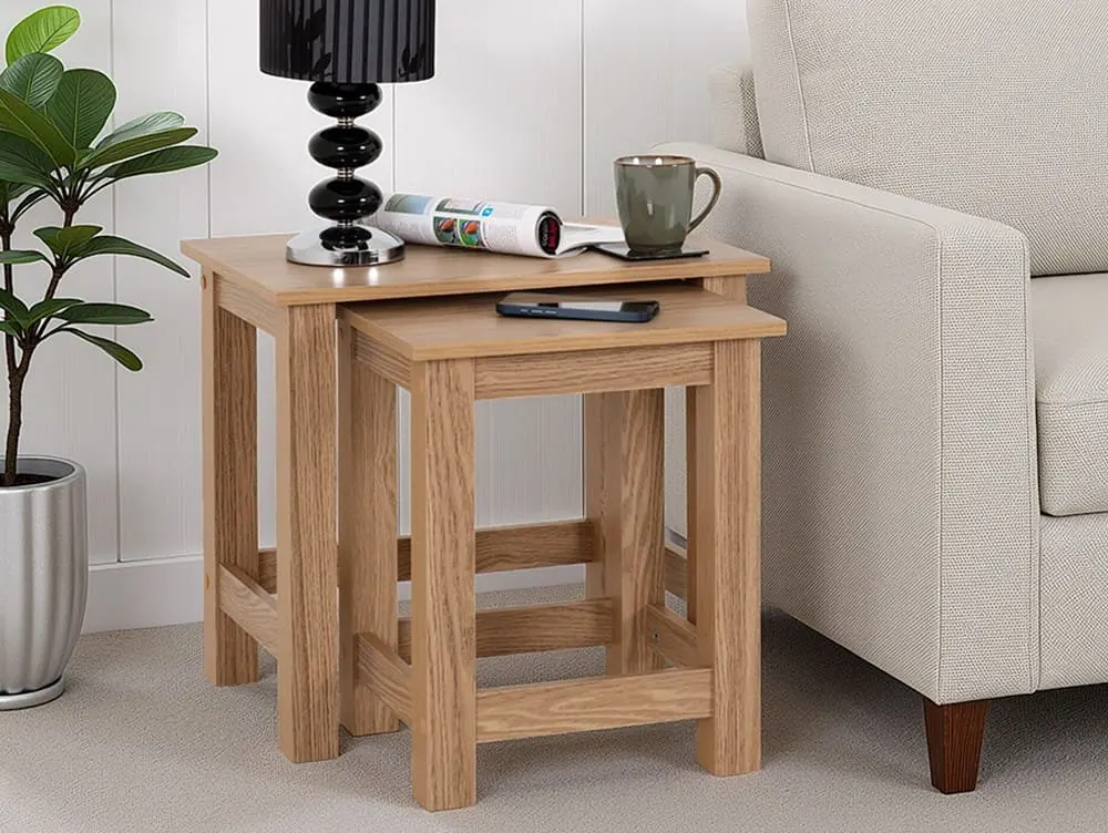 Seconique Seconique Tessa Natural Oak Nest of Tables