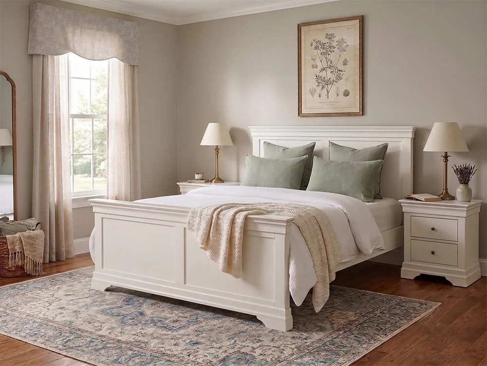 Seconique Seconique Bordeaux Ivory Wooden Bed Frame (High Footend)