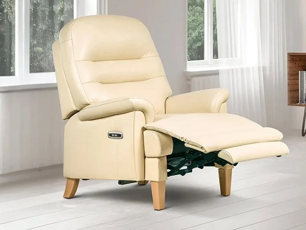 ASC ASC Boston Leather Power Recliner Chair on Legs