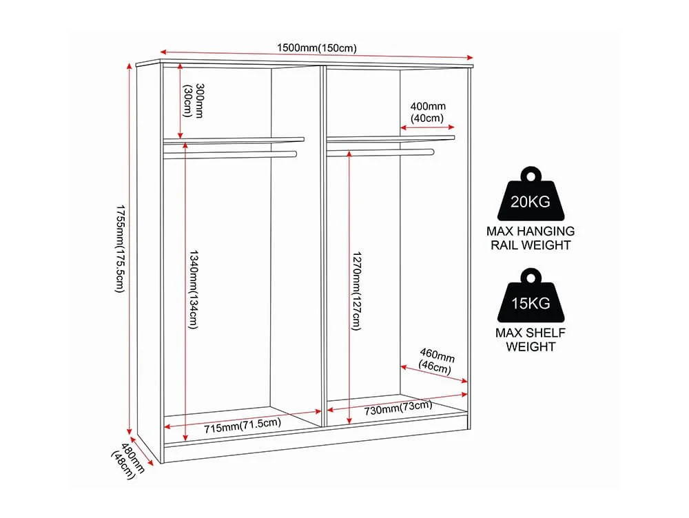 Seconique Seconique Dakota White 4 Door Wardrobe