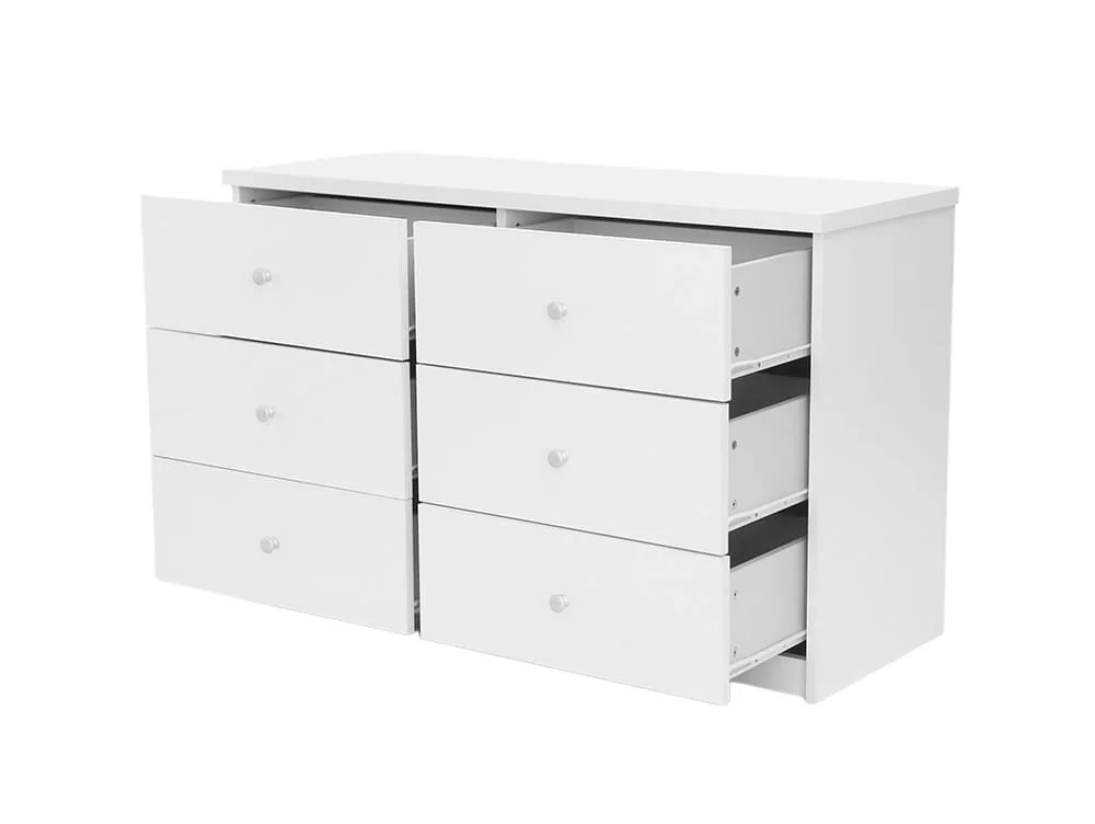 Core Core Erin White 3+3 Drawer Wide Chest of Drawers
