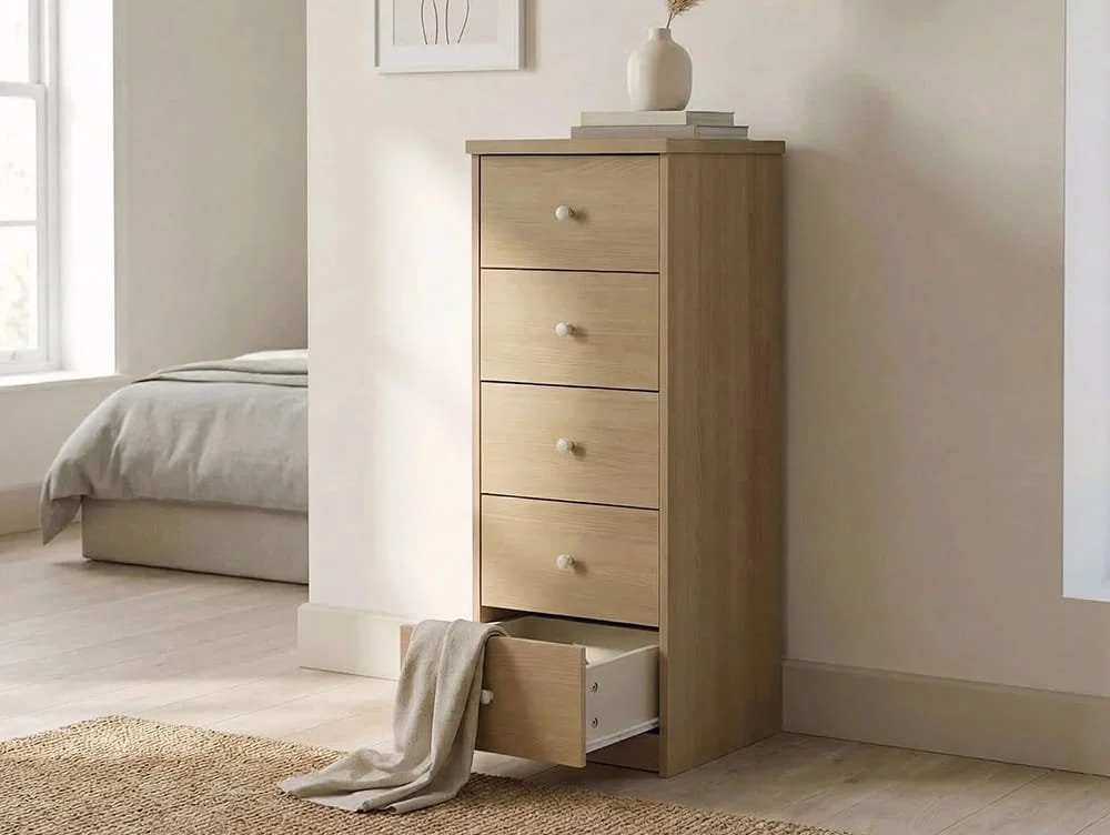 Core Core Freya Oak 5 Drawer Narrow Chest of Drawers