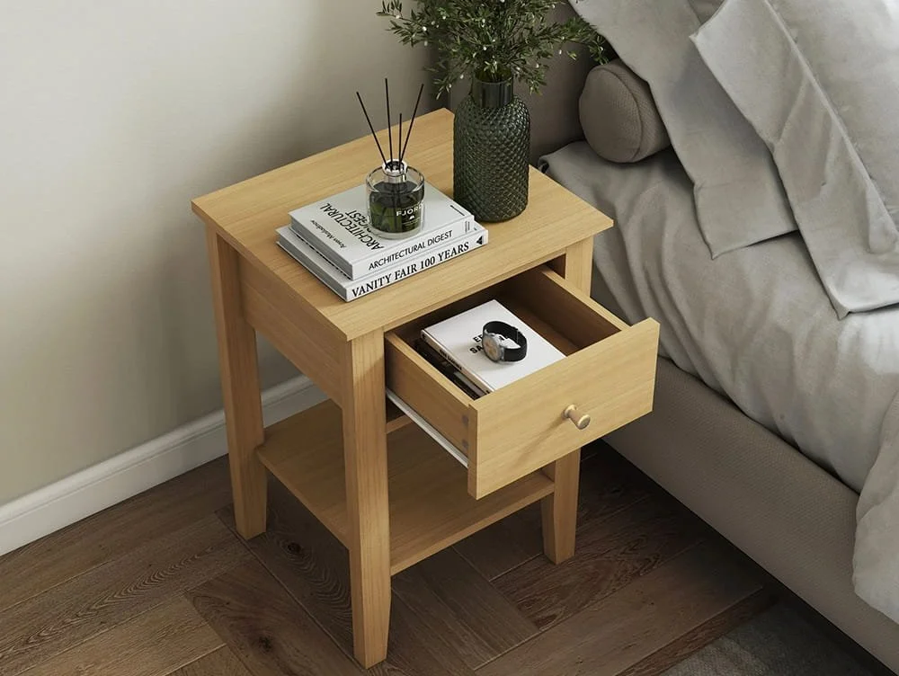 Core Core Henley Oak 1 Drawer Bedside Table