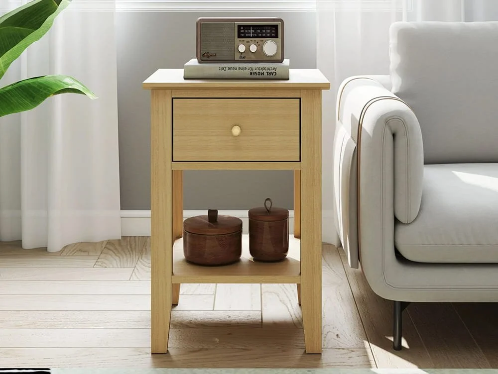 Core Core Henley Oak 1 Drawer Bedside Table