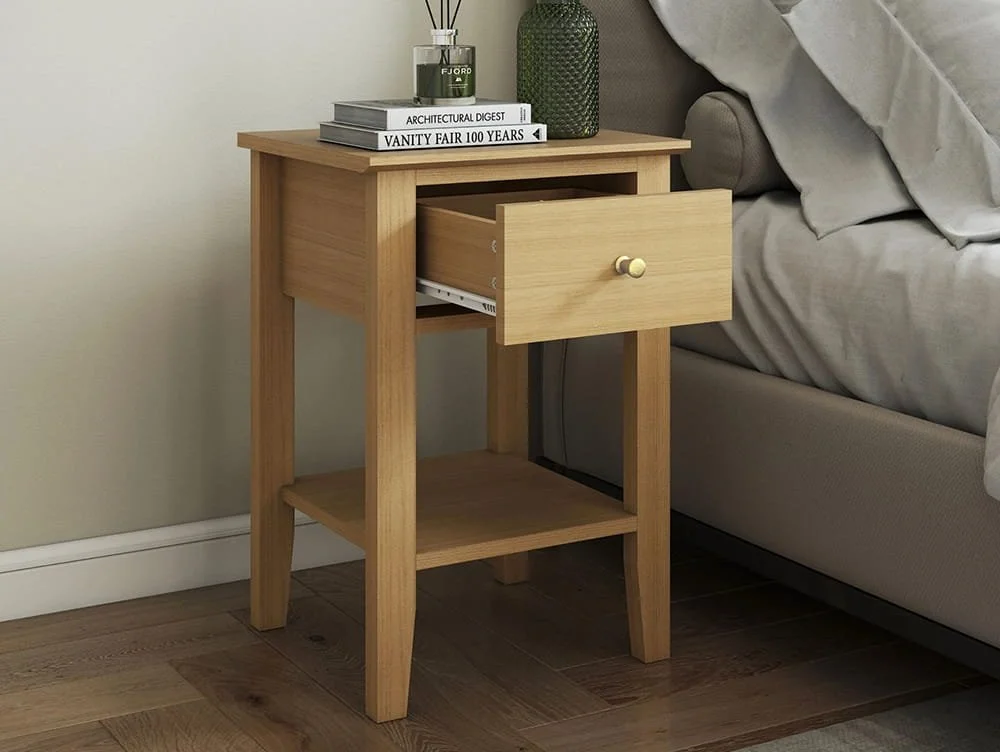 Core Core Henley Oak 1 Drawer Bedside Table