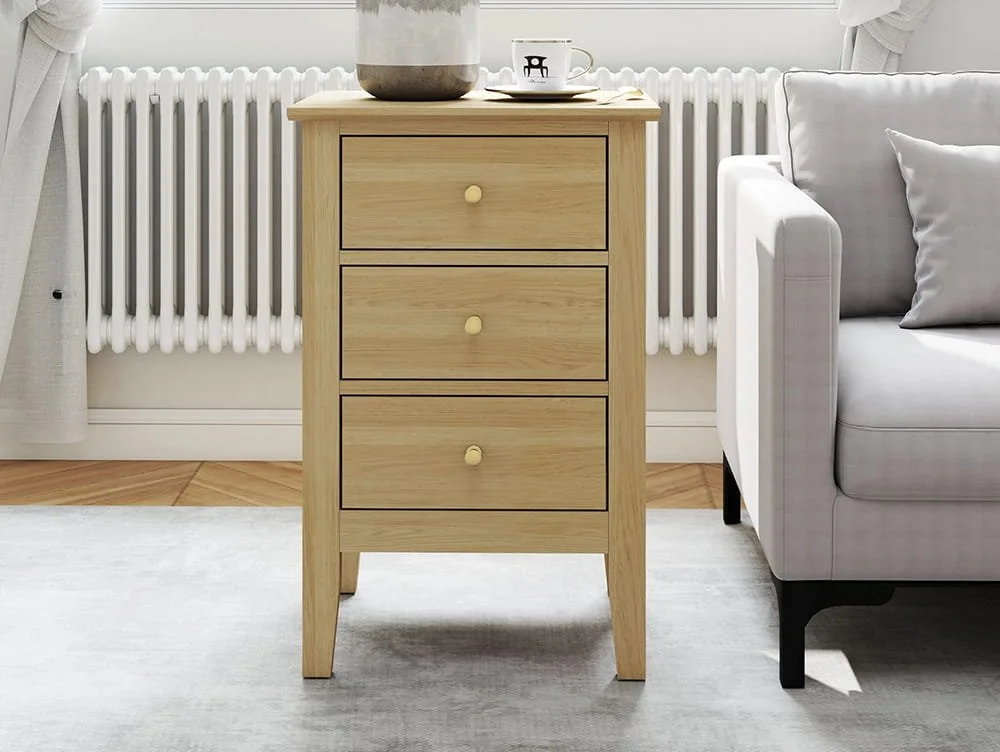 Core Core Henley Oak 3 Drawer Bedside Table