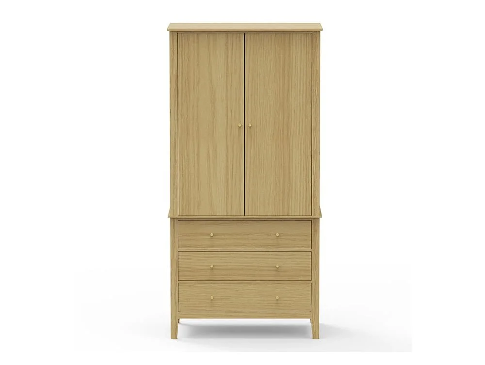 Core Core Henley Oak 2 Door 3 Drawer Wardrobe
