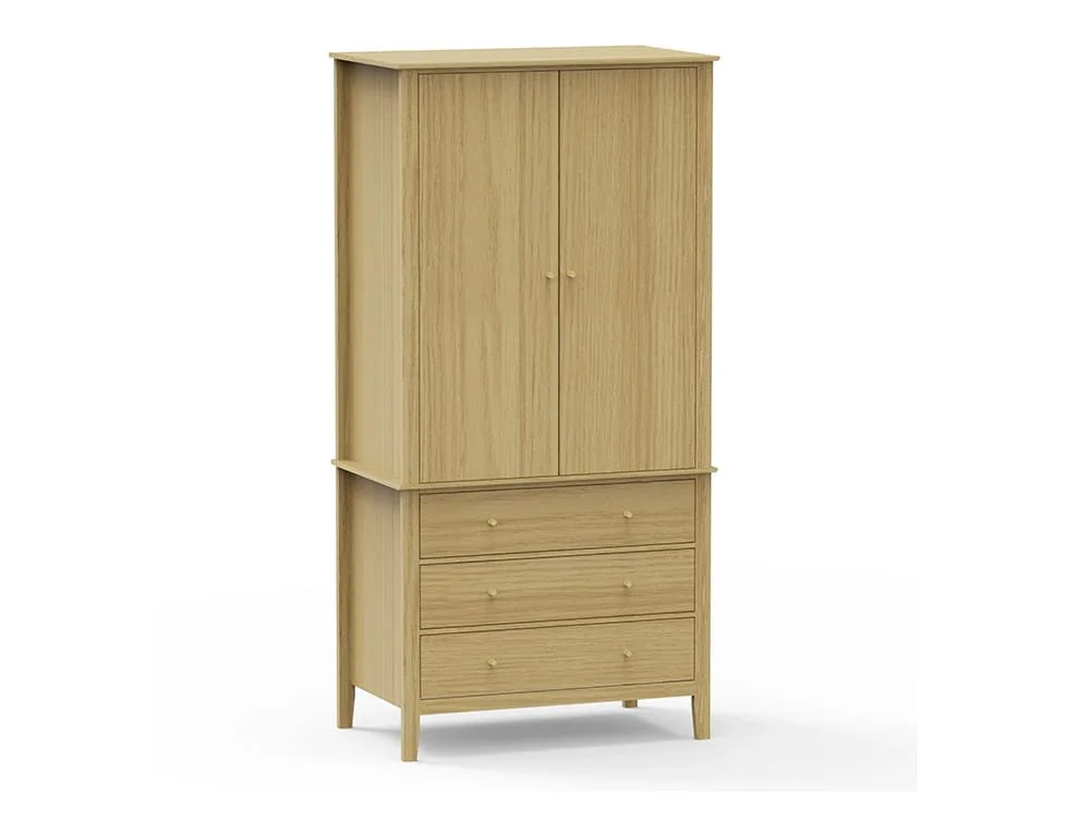 Core Core Henley Oak 2 Door 3 Drawer Wardrobe