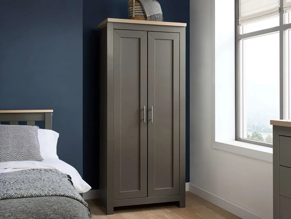 Birlea Birlea Highgate Dark Grey and Oak Effect 2 Door Wardrobe