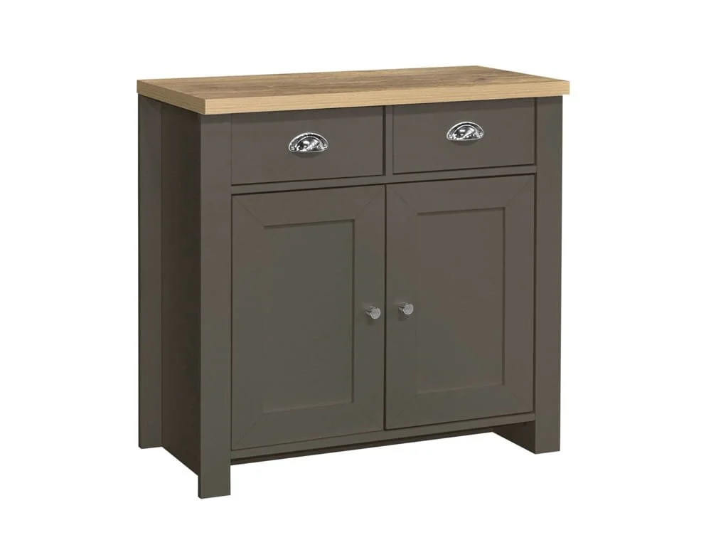 Birlea Birlea Highgate Dark Grey and Oak Effect 2 Door 2 Drawer Sideboard