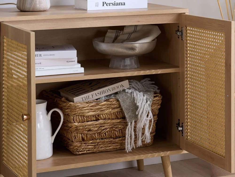Birlea Birlea Croxley Rattan and Oak 2 Door Sideboard