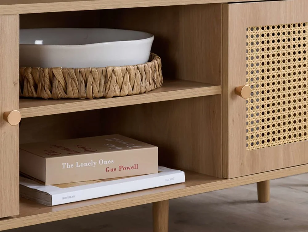 Birlea Birlea Croxley Rattan and Oak Large TV Unit