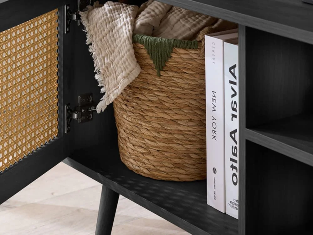 Birlea Birlea Croxley Rattan and Black Small TV Unit