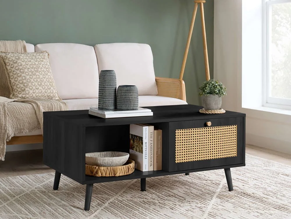 Birlea Birlea Croxley Rattan and Black Coffee table