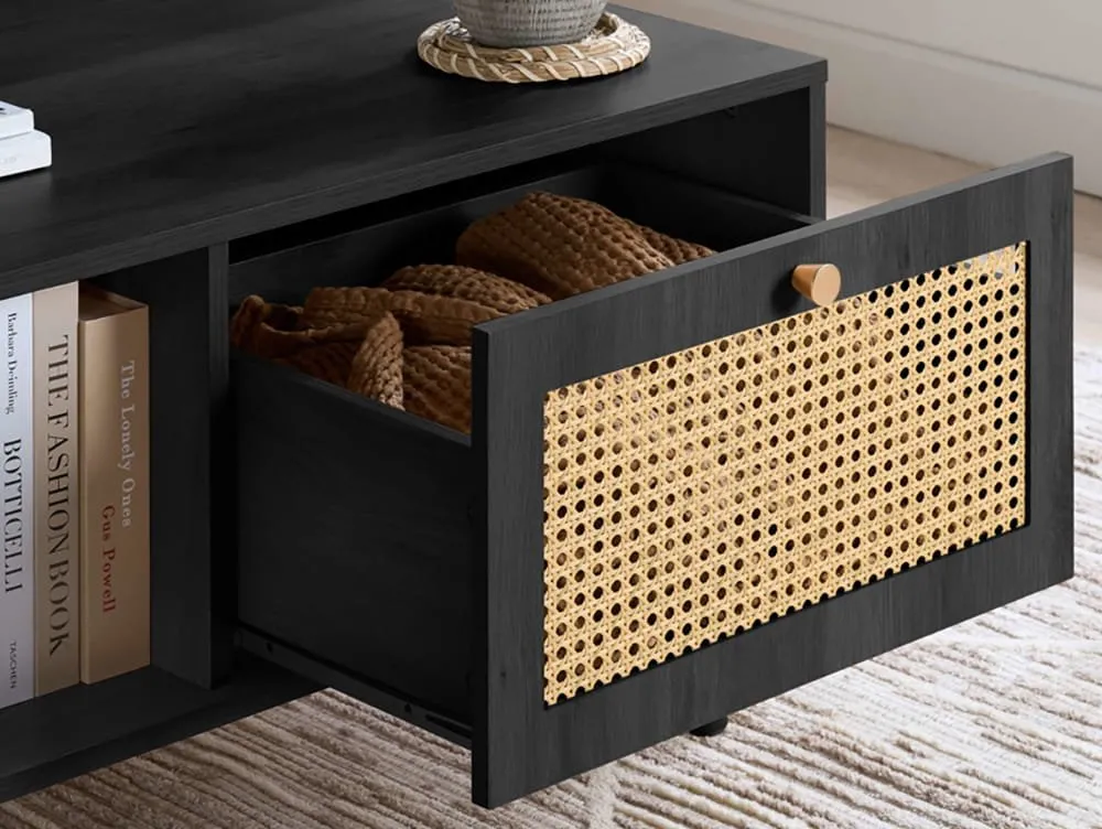 Birlea Birlea Croxley Rattan and Black Coffee table