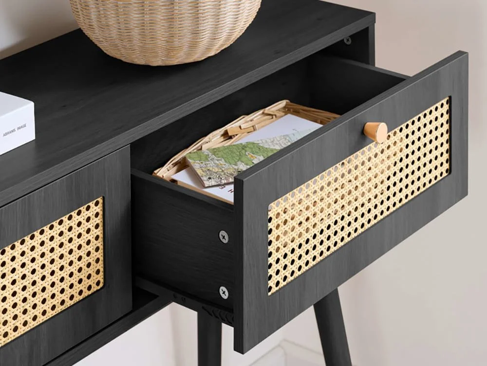 Birlea Birlea Croxley Rattan and Black Console table