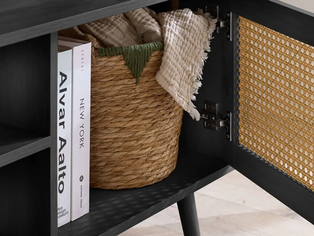 Birlea Birlea Croxley Rattan and Black Large TV Unit