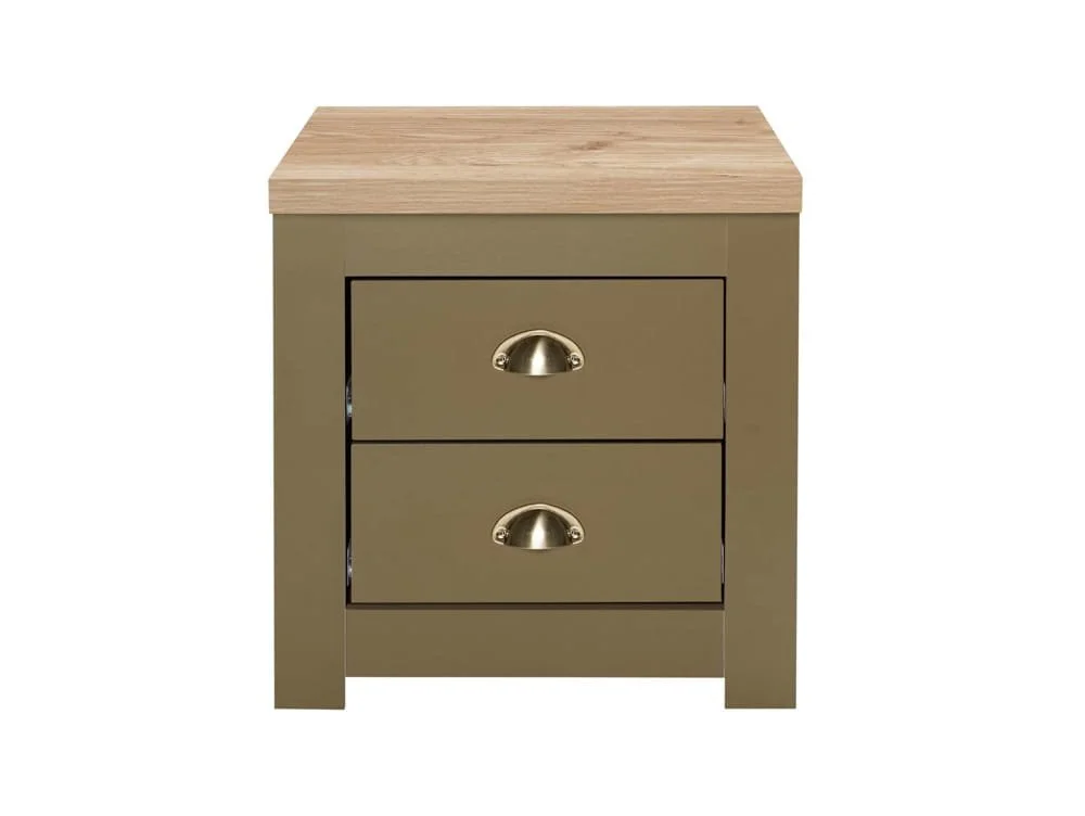 Birlea Birlea Highgate Olive and Oak Effect 2 Drawer Bedside Table