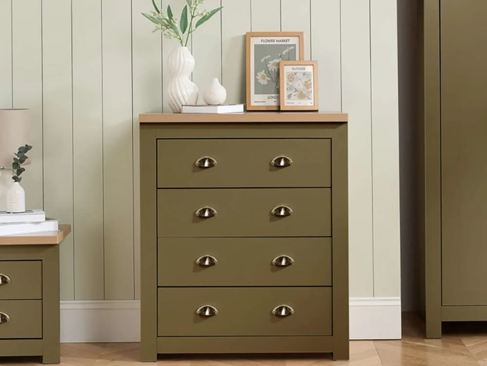 Birlea Birlea Highgate Olive and Oak Effect 4 Drawer Chest of Drawers