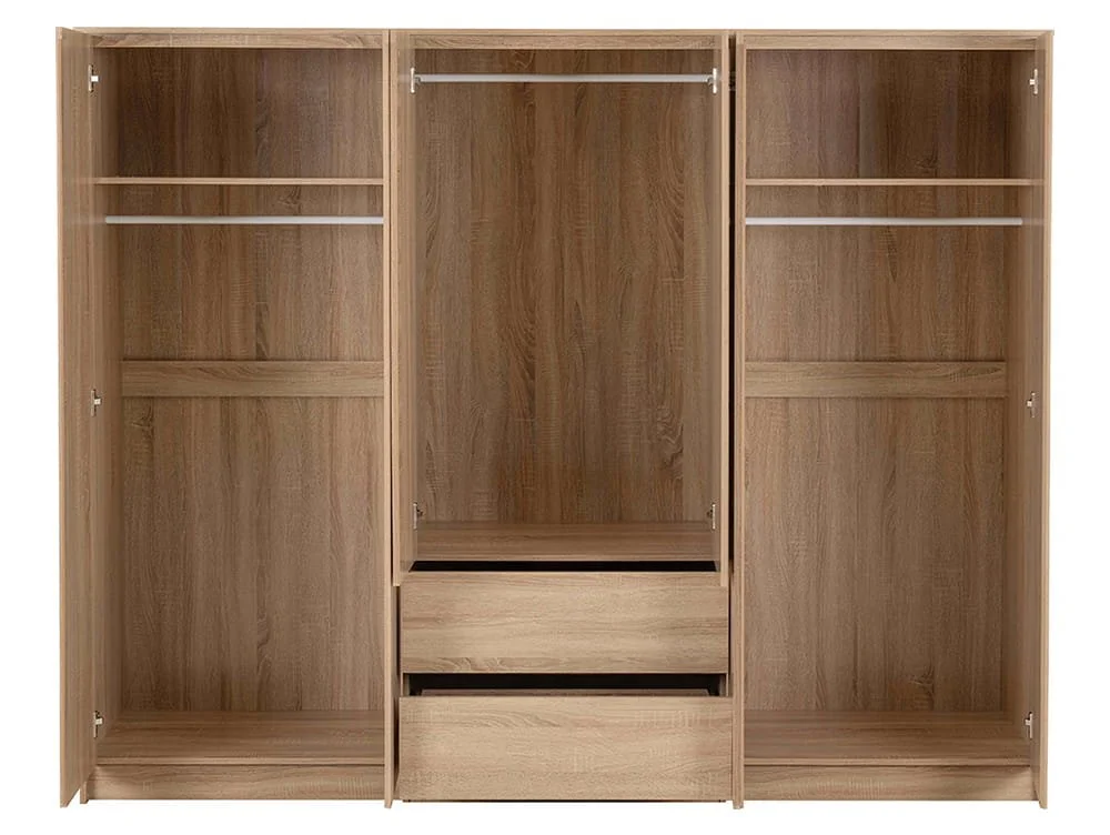 Seconique Seconique Malvern Sonoma Oak 6 Door 2 Drawer Wardrobe