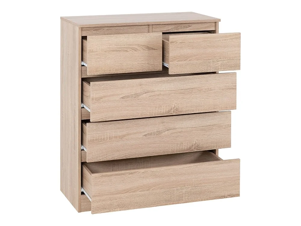 Seconique Seconique Malvern Sonoma Oak 3+2 Drawer Chest of Drawers