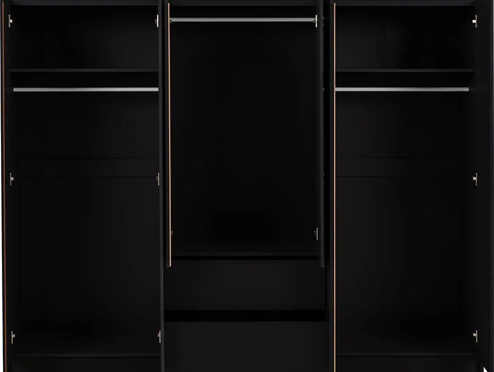 Seconique Seconique Malvern Black 6 Door 2 Drawer Wardrobe