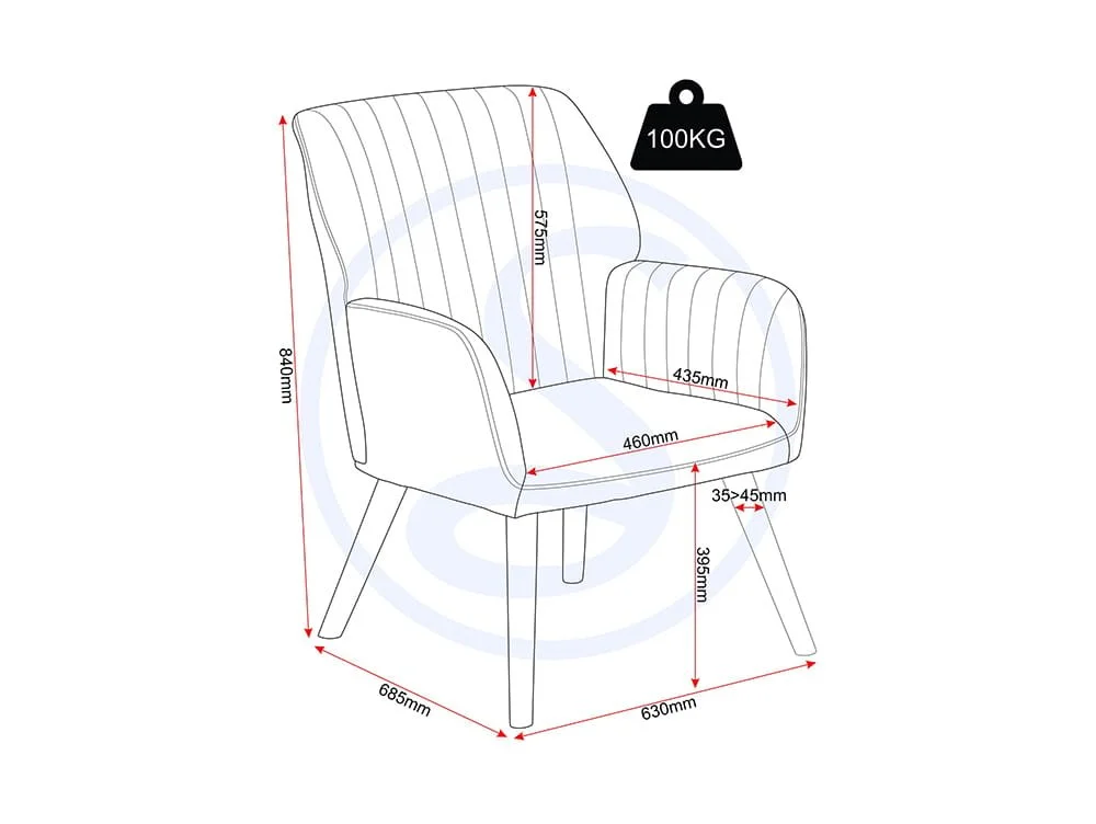 Seconique Seconique Jordan Dark Grey Velvet Accent Chair
