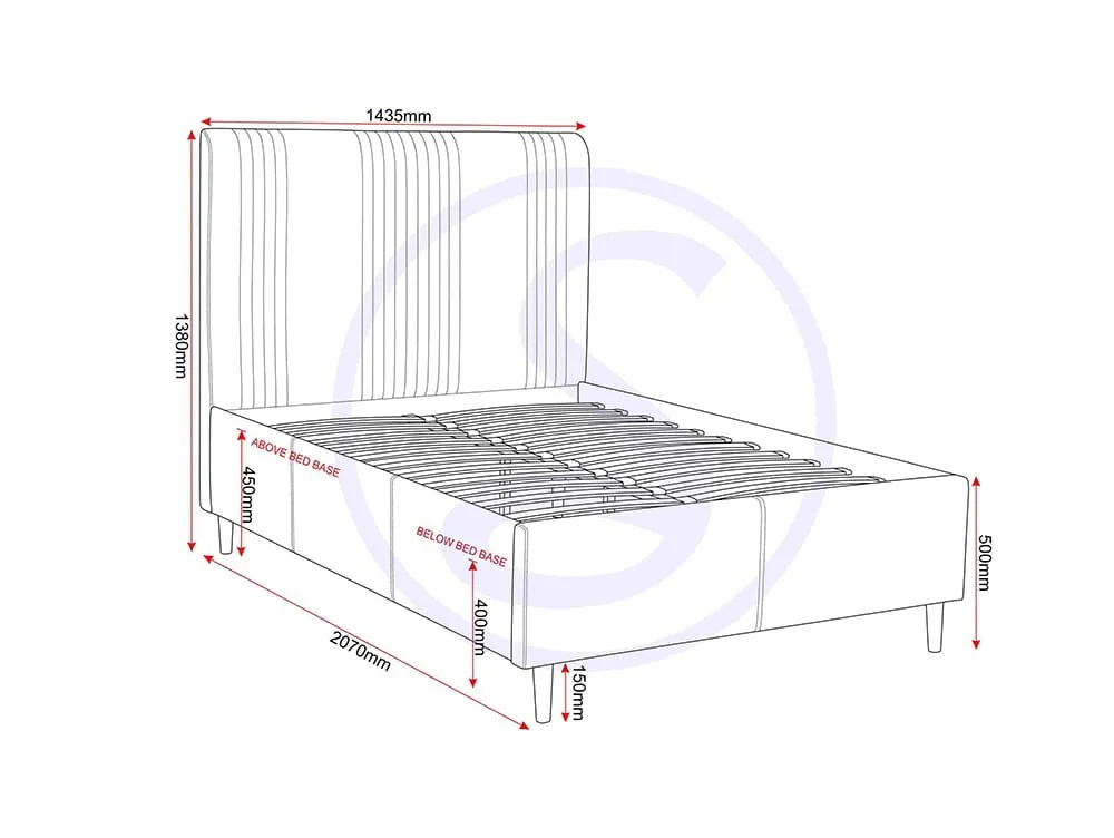 Seconique Seconique Maine Taupe Velvet Bed Frame