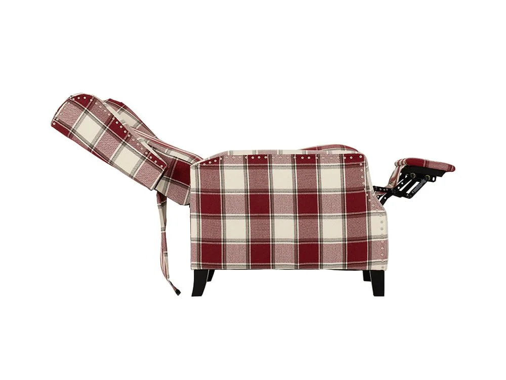 Seconique Seconique Kensington Red Tartan Fabric Recliner Chair