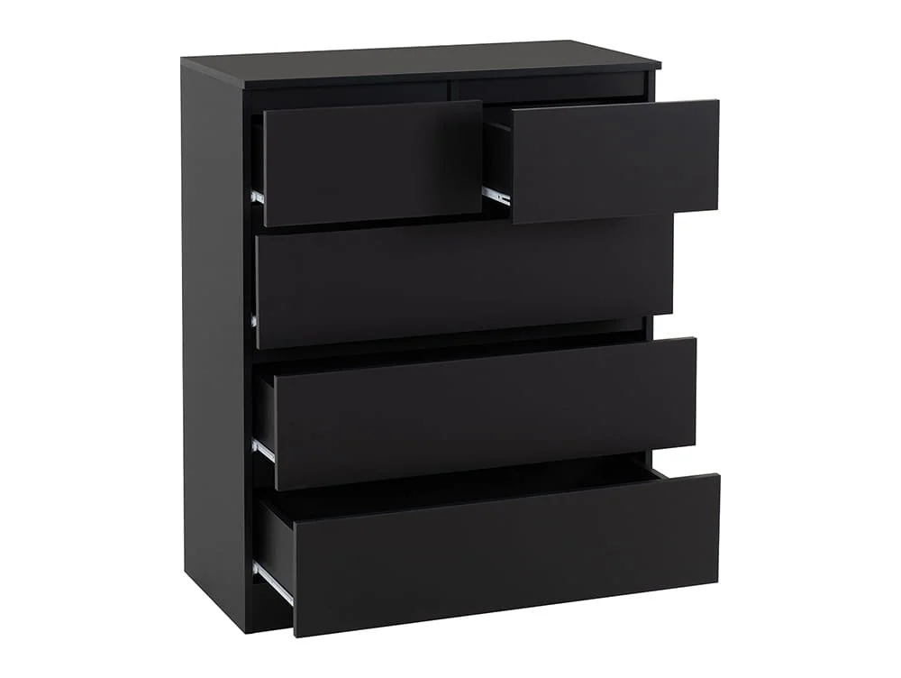 Seconique Seconique Malvern Black 3+2 Drawer Chest of Drawers
