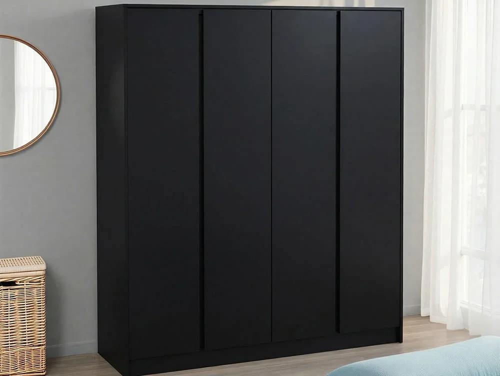 Seconique Seconique Malvern Black 4 Door Wardrobe